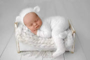 2pc/set Baby Outfits  Newborn Photography Props Romper Bear Jumpsuit Crochet Hat Wool Baby Boy Girl Animal Photo Prop
