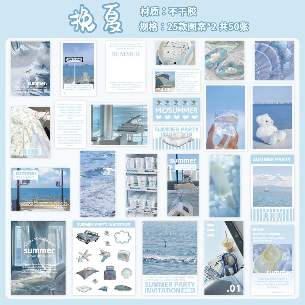 Seasonal Scenery Stickers — 50 or 200 Pieces