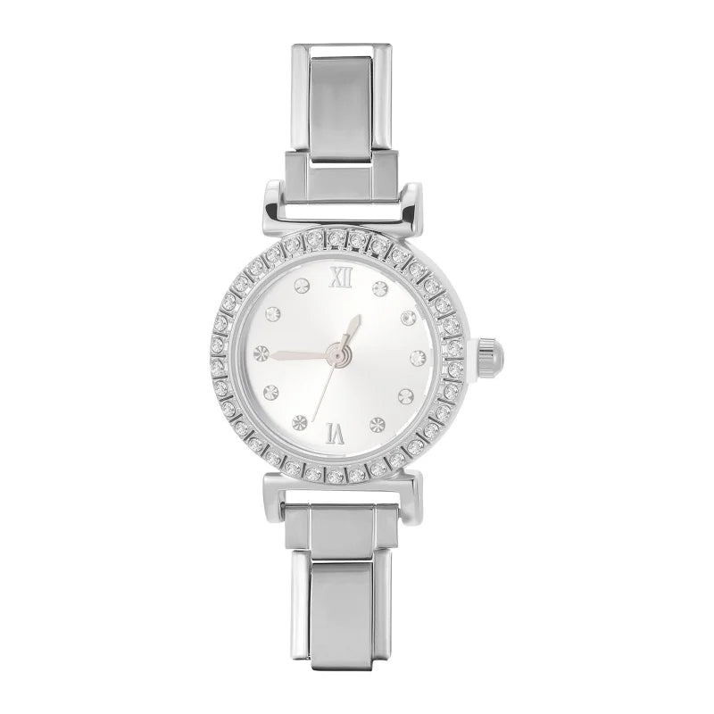 Fashion Luxury DIY 9MM Charm Stainless Steel Shiny Round Square Watch Bracelet Bangle High Quality Y2K Watch Head Christmas Gift