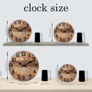 Wood-Look Quartz Wall Clock — 10–16 Inches, Battery Not Included