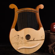 19-String Mahogany Lyre Harp