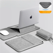 PU Laptop Sleeve with Folding Stand — 13–16 Inch Options