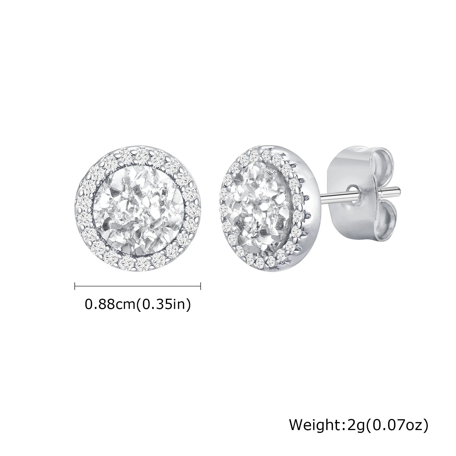 Hip Hop Broken Zircon Stud Earrings for Men Boys,Anti Allergy Round Small Metal Earrings,Rock Punk Jewelry Gifts