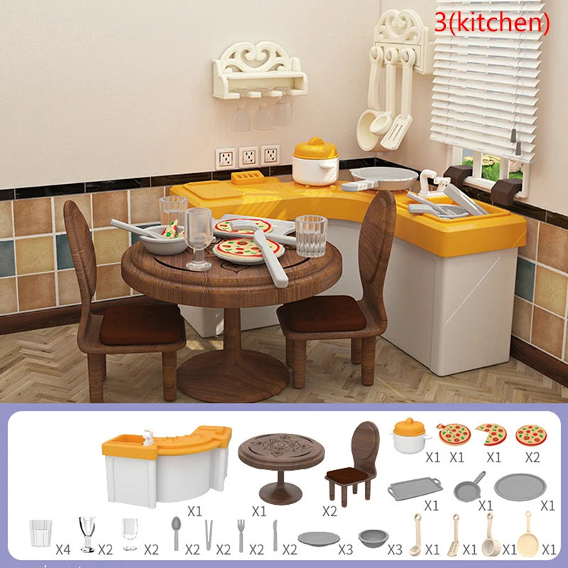 1:12 Dollhouse Miniture Furniture Dolls Household Items Girl DIY Role Play Toy Decoration Accessories[S15][S15]