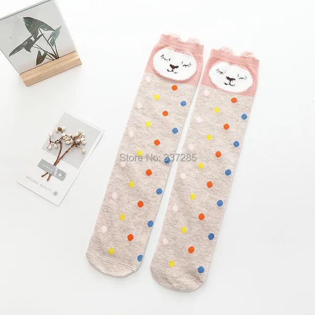Spring Autumn Girls Cotton Ankle Short Lovely Stockings Cartoon Unicorn Kids Child Knee High Socks Infant Baby Over Knee Socks