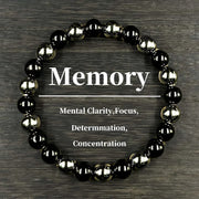 1Pc Men-Women Fashion Memory Bracelet Obsidian Hematite Beaded Bracelet Natural Stone Beads Jewelry Unique Birthday Holiday Gift