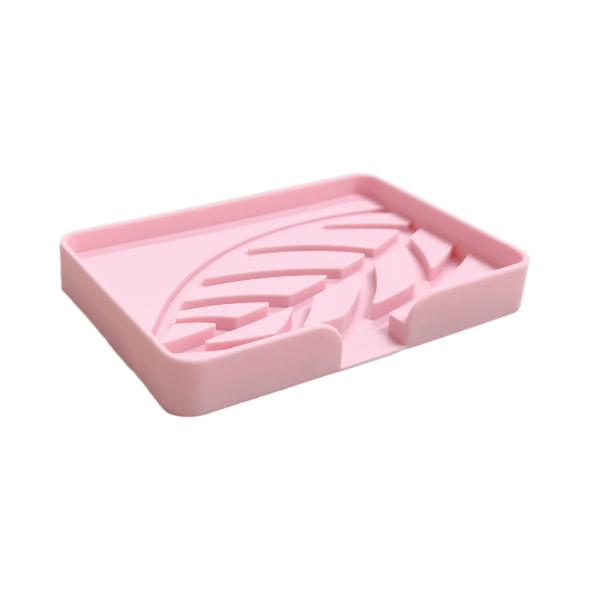 Leaf-Pattern Silicone Soap Dish — 12.5 × 8 cm, 1 Piece
