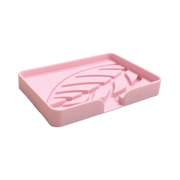 Leaf-Pattern Silicone Soap Dish — 12.5 × 8 cm, 1 Piece