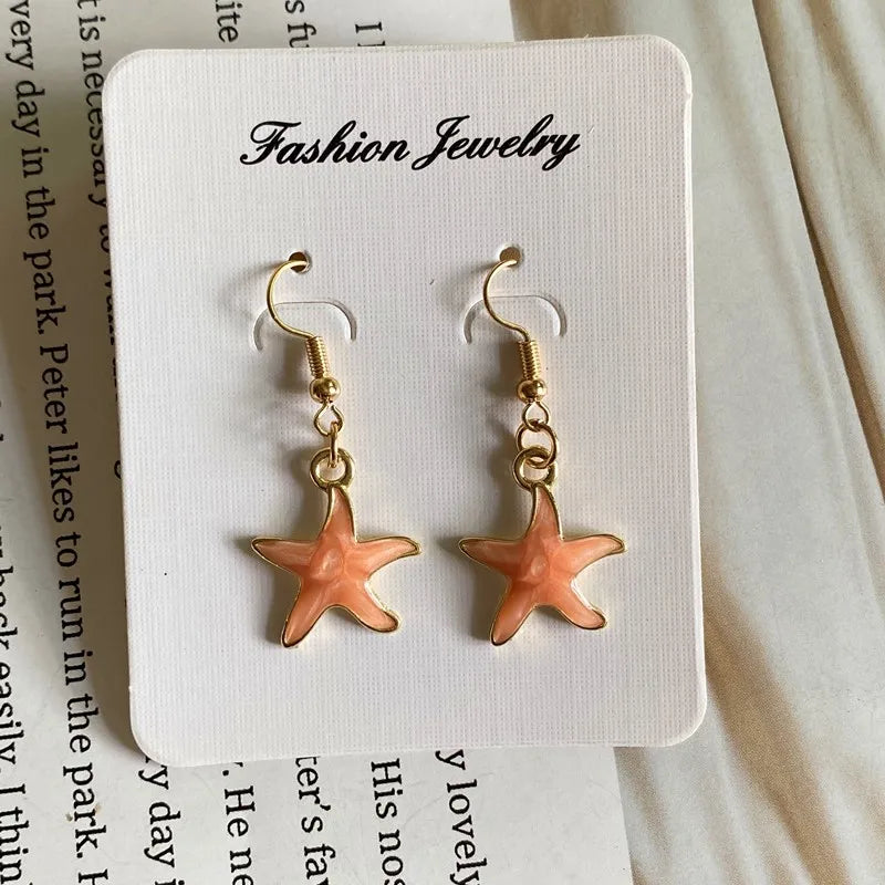 Korean Fashion Earrings for Girl Summer Holiday Cute Romantic Drop Earrings Gift for Friend Wholesale