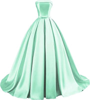 Customized Strapless Satin Prom Dresses robes de soirée Long A-line Formal вечернее платье Evening Party Gowns with Pockets