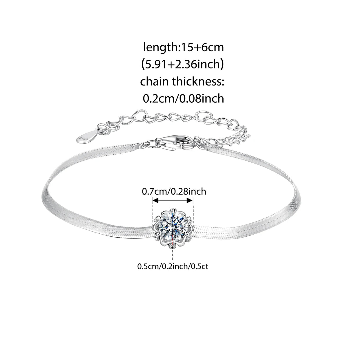Sterling Silver Moissanite Bracelet