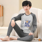 Teens Pajamas Long Sleeves 100% Cotton Pyjamas Big Kids Clothes Sets Children Boys Sleepwear Pajamas For Girls 10 12 14 16 Years