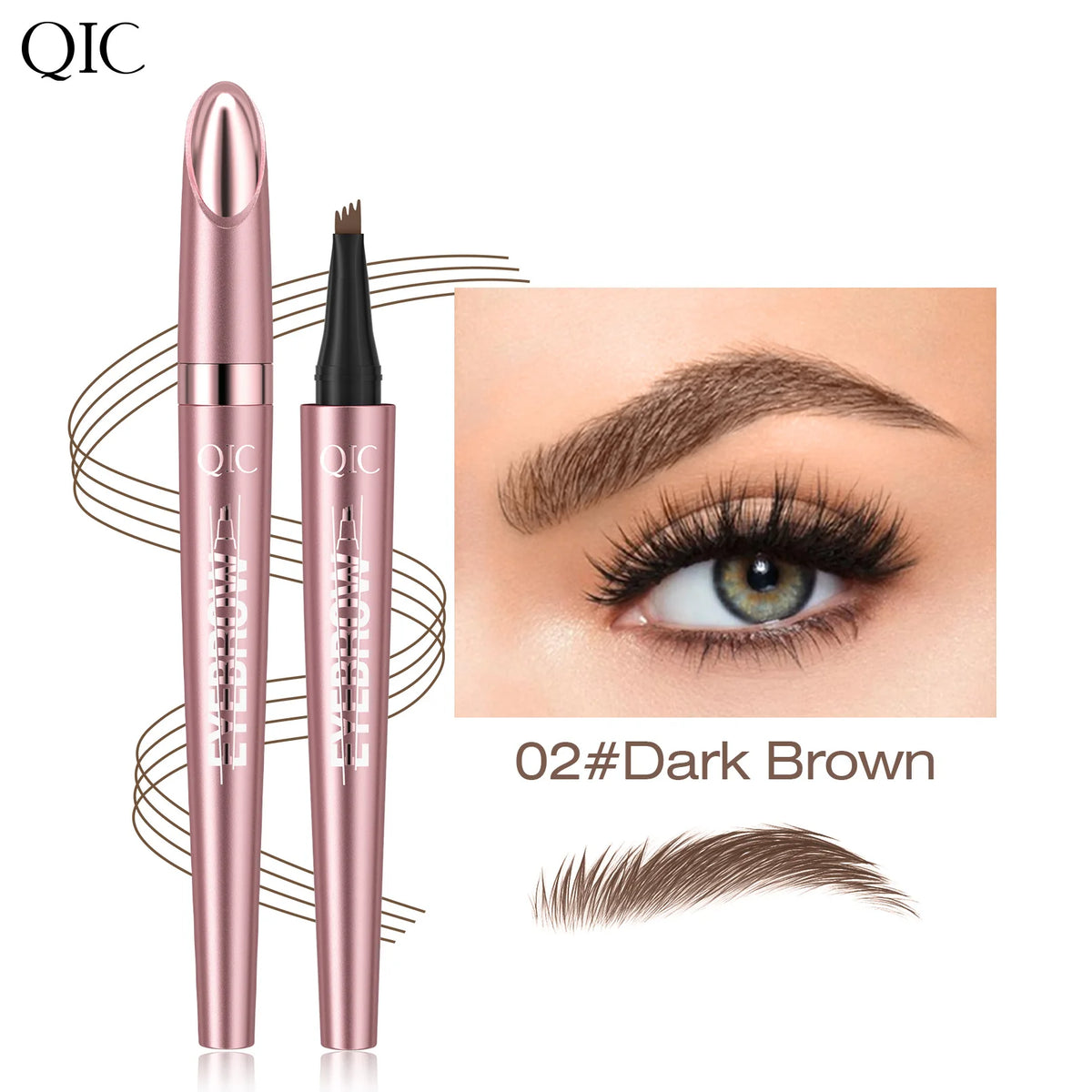 QIC Micro-Fork Liquid Eyebrow Pen — 6 Shades