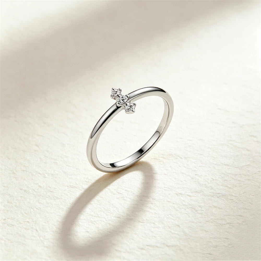 2026 New 925 Silver Sun Star Moon Bow Ring, Size 6 7 8 9, Suitable for European Women's Original Charm High Jewelry Gifts