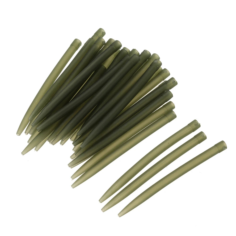 30/50/100pcs 54mm Anti Tangle Rubber Sleeves Connect with Fishing Hook Carp Coarse Fishing Tackles Outdoor Fishing Accessories