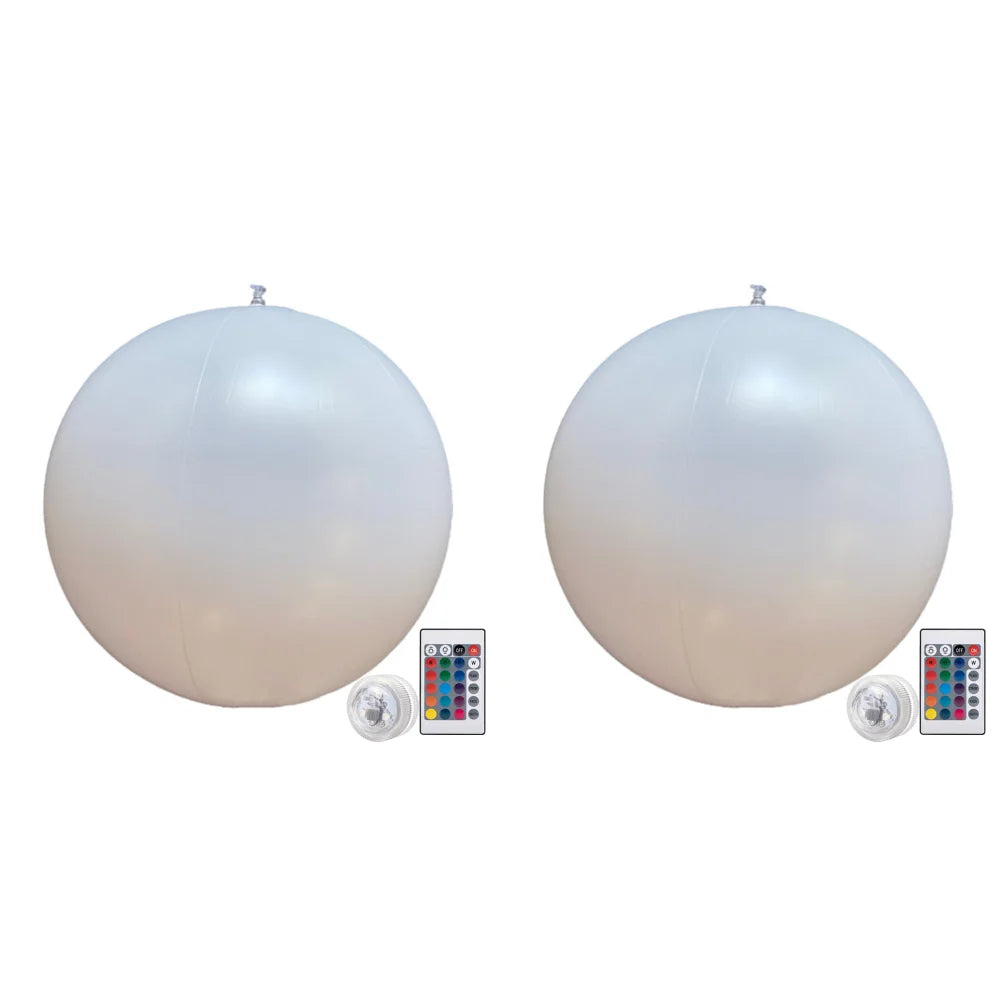 1-4PCS Floating Pool Lights with 16 Colors LED Glowing Inflatable Beach Balloon 20cm Waterproof Outdoor Swimming Pool Ball Light