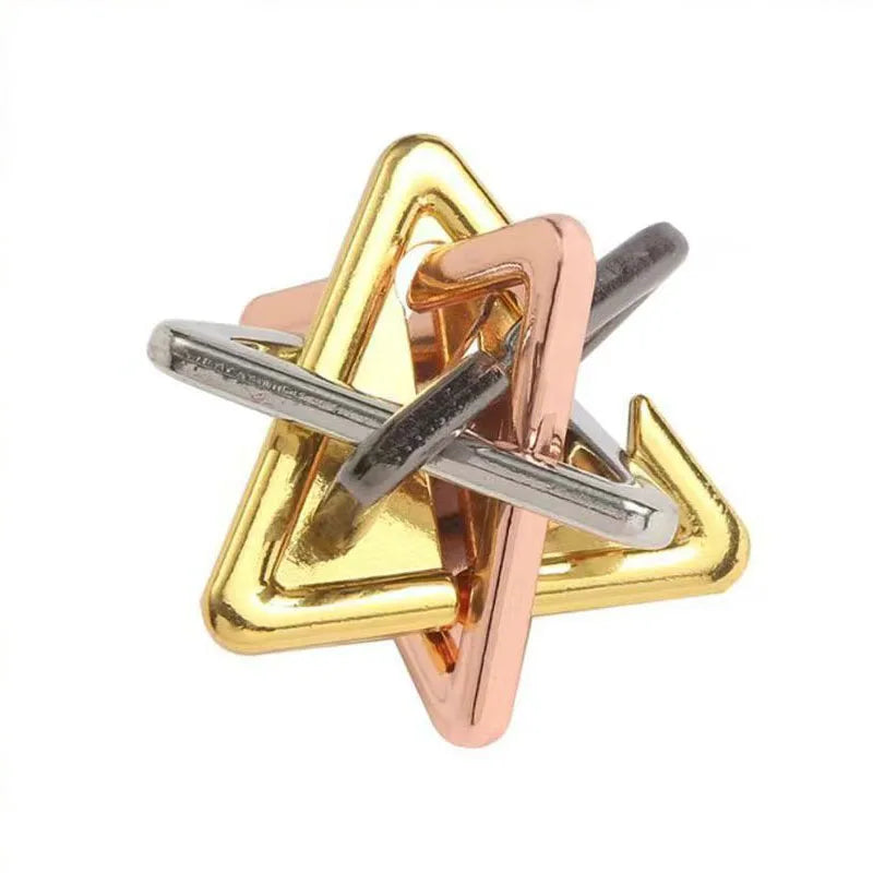 Thinking Triangle Metal Puzzles Brain Teaser for Adults & Kids Difficult Interlocking IQ Logic Educational Toys Mind Challenge