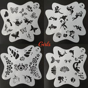 10 Pcs Children Stencils Face Painting Washable Body FaceTattoo Spray Painting DIY Template For Kids 13*13cm Holiday Decorations
