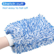 Blue Microfiber Car-Wash Mitt — Single or Accessory Set