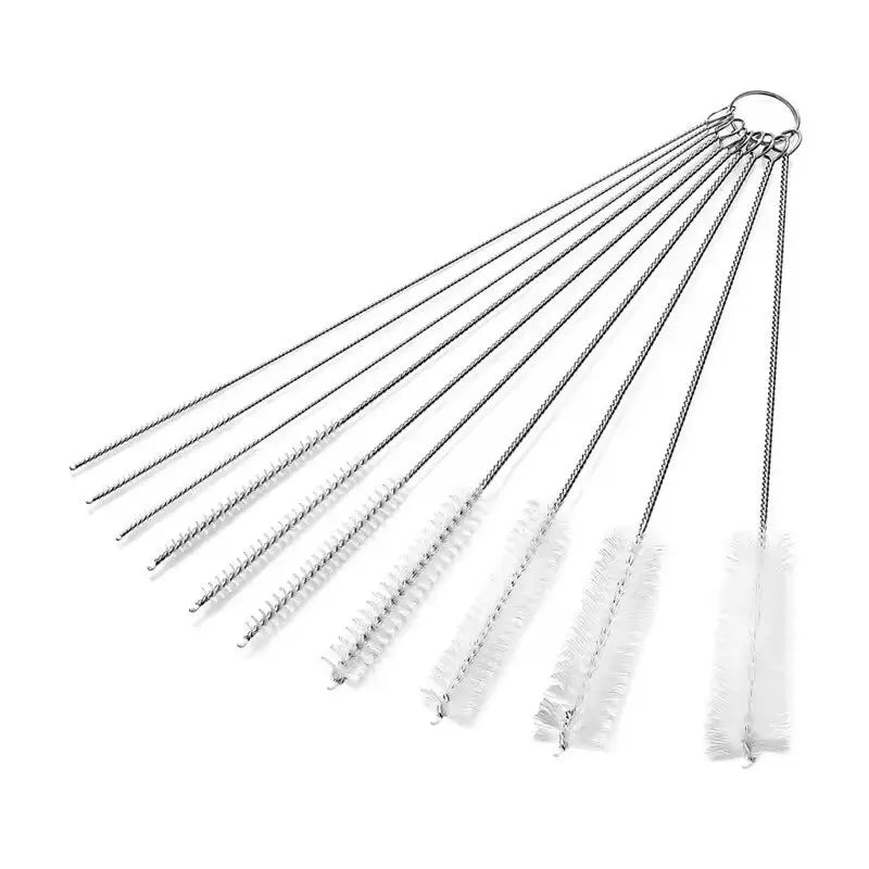 Nylon Straw-Cleaning Brushes with Steel Handles — Selected Pack or Set