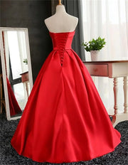 Customized Strapless Satin Prom Dresses robes de soirée Long A-line Formal вечернее платье Evening Party Gowns with Pockets