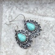 2026 New European and American Pine Stone Eardrops for Women, Water Drop Art Retro Jewelry, Elegant Ethnic Style Fashion Jewelry