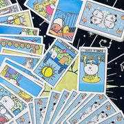 Cute Self-Mocking Bear Tarot Card Game Creative Tabletop Cartoon Tarot Cards Entertainment Poker Learning Card Deck Future Fortu