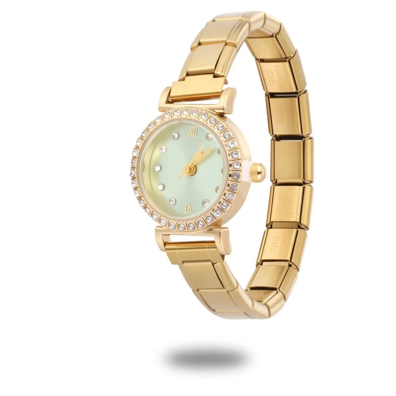 Fashion Luxury DIY 9MM Charm Stainless Steel Shiny Round Square Watch Bracelet Bangle High Quality Y2K Watch Head Christmas Gift