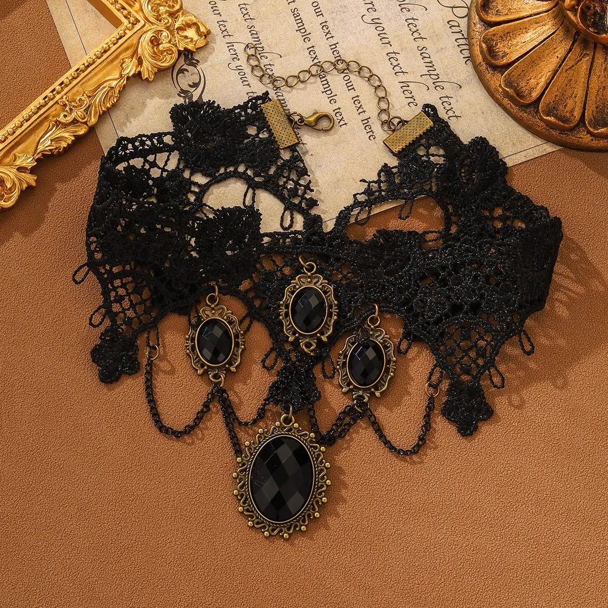 Gothic Style Choker Necklace For Women Personalized Lace Rose Blossom Neck Chain Niche Lolita Neck Accessory Halloween Jewelries