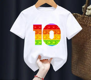 Hot Sale T-Shirt Number 2 3 4 5 6 7 8 9 11 Happy Birthday Gift T Shirt Baby Girls Boys Clothes Unisex Tshirt Tee Top