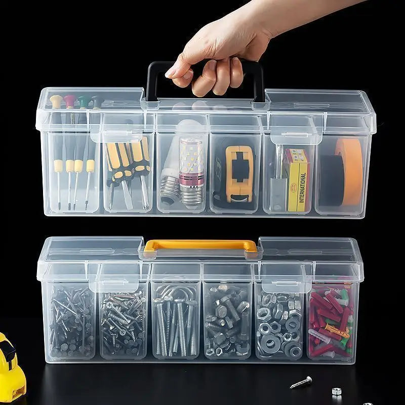 Transparent Parts Organizer Box — Single Box or 7-Piece Configuration