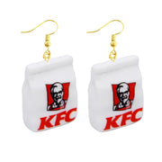 Earrings For Women Girls Cute Foods Hamburg Pizza Chicken Leg Candy Bottle Handmade Candy Kids Funny Resin