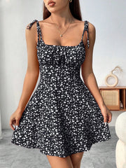 Ladies Spring Summer Floral Print Backless Dress Beach Vacation Clothing Invisible Zipper Strapless Gown Casual Summer Wear