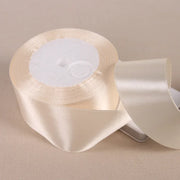 Beige Satin Gift-Wrapping Ribbon — 25 Yards, Selected Width