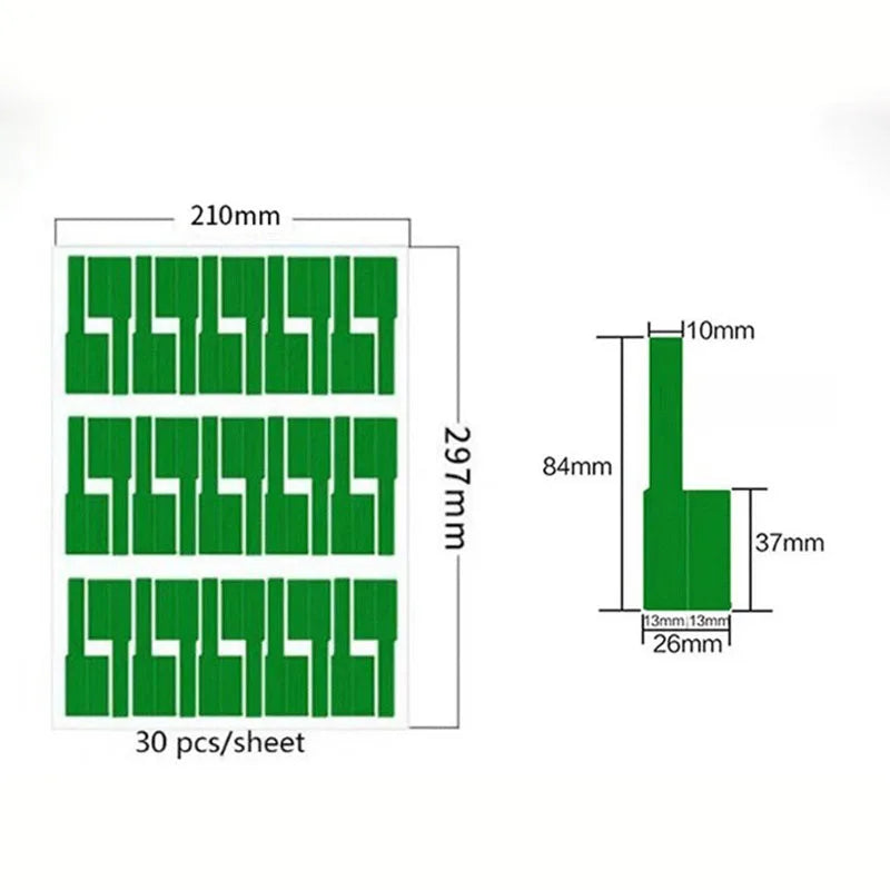 Writable Cable Identification Labels — 240 Pieces, 8 Sheets