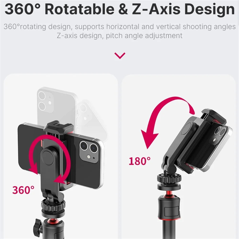 ST-06S Dual Head Phone Holder Horizontal and Vertical Phone Holder DSLR Camera Monitor Holder for Smartphone Vlogging