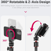 ST-06S Dual Head Phone Holder Horizontal and Vertical Phone Holder DSLR Camera Monitor Holder for Smartphone Vlogging