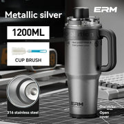 Handled Vacuum-Insulated Tumbler — 1200ml, Steel or Ceramic-Lined