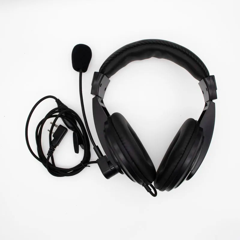 Professional Noise Cancelling Overhead Headphones With Microphone for 2Pin Baofeng Gaming Wired Headsets Earphones