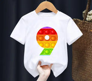 Hot Sale T-Shirt Number 2 3 4 5 6 7 8 9 11 Happy Birthday Gift T Shirt Baby Girls Boys Clothes Unisex Tshirt Tee Top