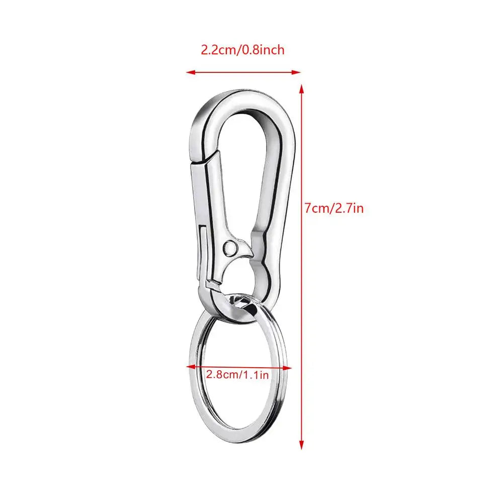 Zinc Alloy Carabiner Keychain with Split Ring — 1 Piece
