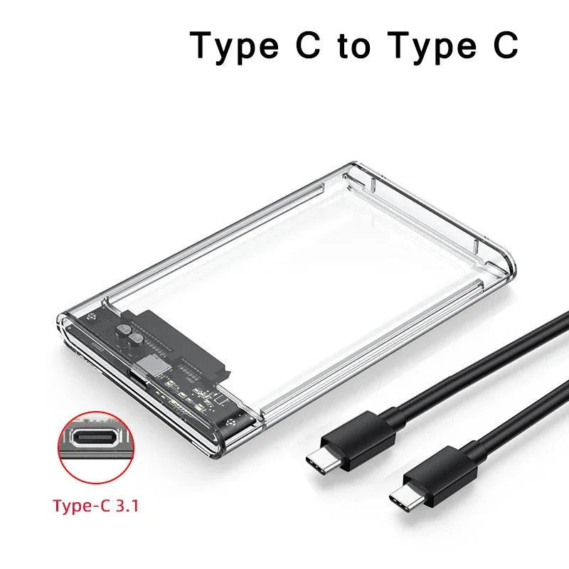 USB 3.0/Type C to SATA III Hard Disk Case for 2.5 inch HDD SSD External Hard Drive Enclosure Harddisk Boxs Support UASP HDD Box