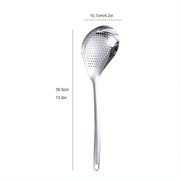 1pc Large Durable Stainless Steel Colander Skimmer Spoon, Heavy Duty Food Strainer Spoon  for Frying & Cooking, Kitchen Utensils