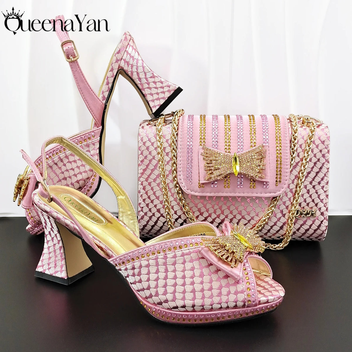 Rhinestone Ankle Strap Heels