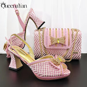 Rhinestone Ankle Strap Heels