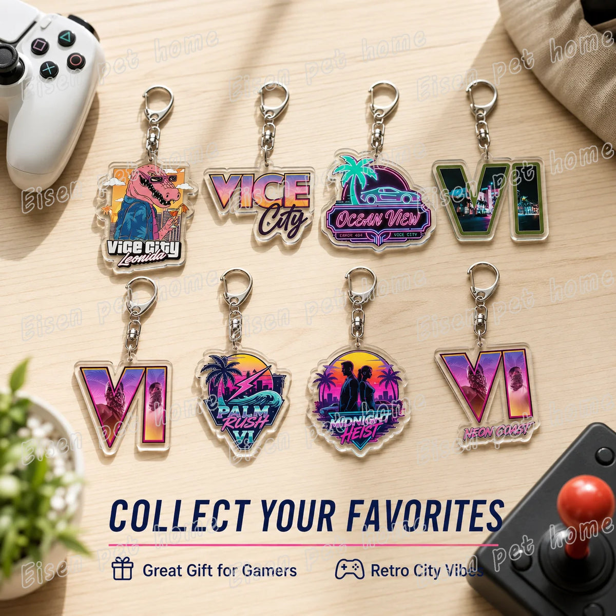 Classic Game Vice City Keychains for Accessories Bag Charm San Andreas Pc Games  Lovers Keyring Jewelry Fans Gifts