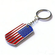 Simple Stylish American Flag Keychains Star Bar Flag Alloy Drip Oil Key Ring Best Party Gift Jewelry
