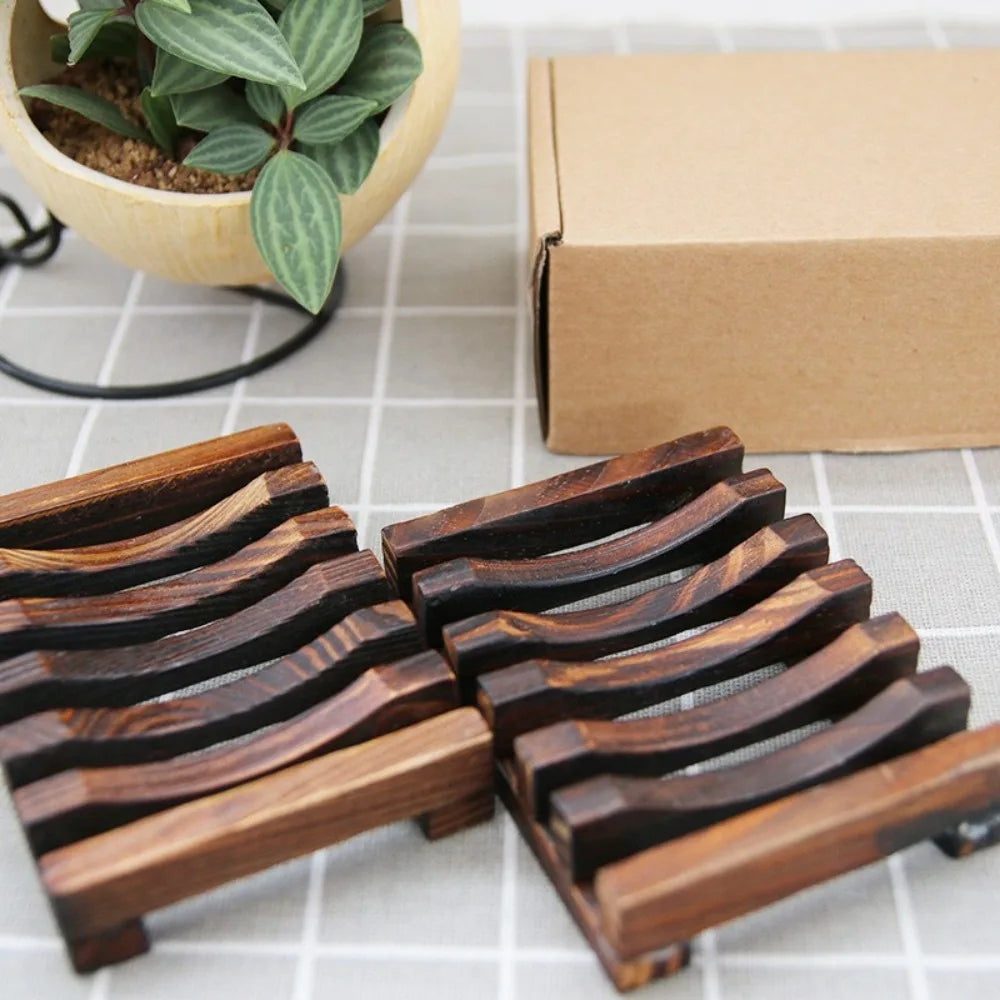 New Wood Soap Box Natural Wooden Bath Soap Holder Creative Fashion Tray Prevent Mildew Drain Box Kitchen Bathroom Washroom Tools