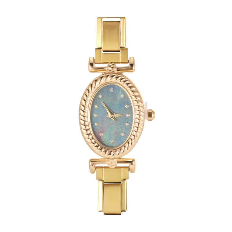 New Vintage Men Women's High Quality Oval Shape Stainless Steel Watch Bracelet Fit 9mm DIY Italian Charm Bangle Jewelry Gifts