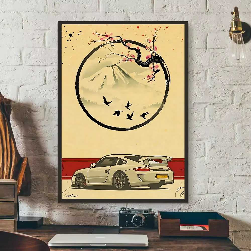 Japanese Cars Samurai Poster Poster HD art sticky wall waterproof home living room bedroom bar aesthetic decoration